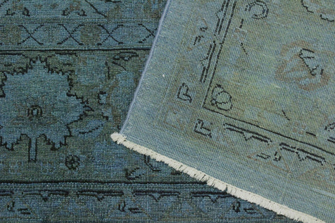 handmade Over Dyed Over Dyed Blue Lt. Green Hand Knotted RECTANGLE 100% WOOL area rug 8' x 10'