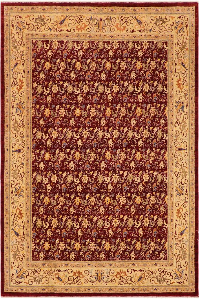 handmade Transitional Kafkaz Red Beige Hand Knotted RECTANGLE 100% WOOL area rug 9 x 12