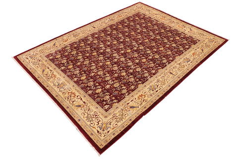 handmade Transitional Kafkaz Red Beige Hand Knotted RECTANGLE 100% WOOL area rug 9' x 12'