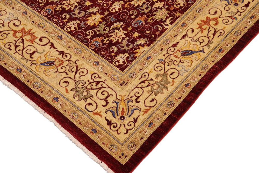 handmade Transitional Kafkaz Red Beige Hand Knotted RECTANGLE 100% WOOL area rug 9 x 12