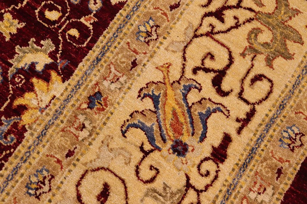 handmade Transitional Kafkaz Red Beige Hand Knotted RECTANGLE 100% WOOL area rug 9 x 12