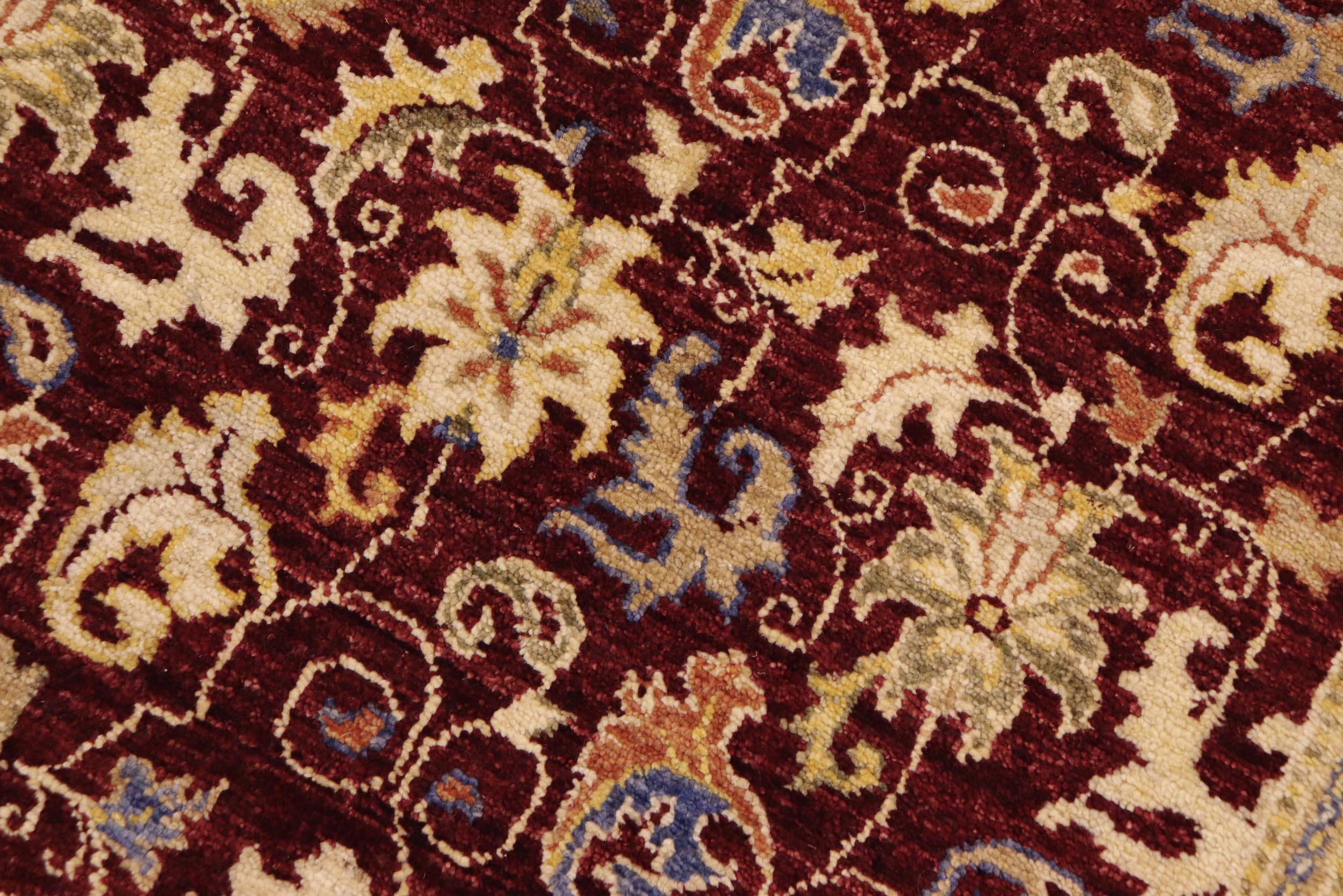 handmade Transitional Kafkaz Red Beige Hand Knotted RECTANGLE 100% WOOL area rug 9' x 12'