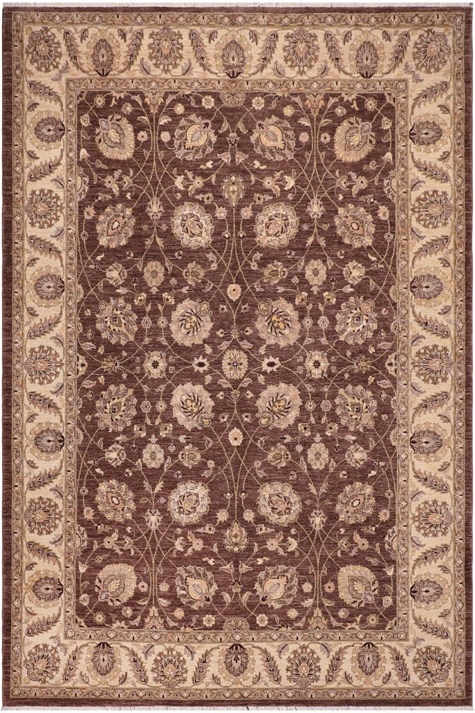 handmade Traditional Kafkaz Brown Beige Hand Knotted RECTANGLE 100% WOOL area rug 9X12