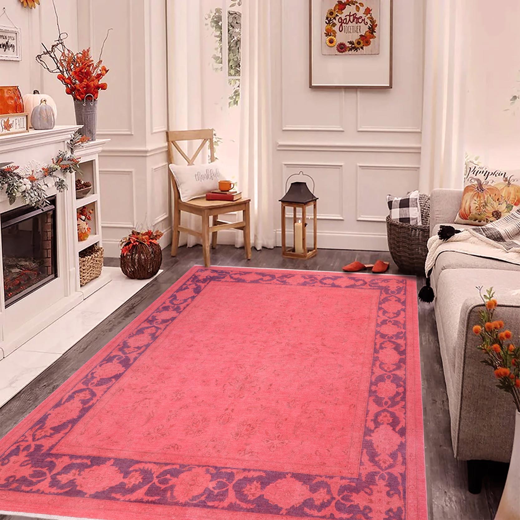 handmade Over Dyed Over Dyed Pink Blue Hand Knotted RECTANGLE 100% WOOL area rug 8' x 10'