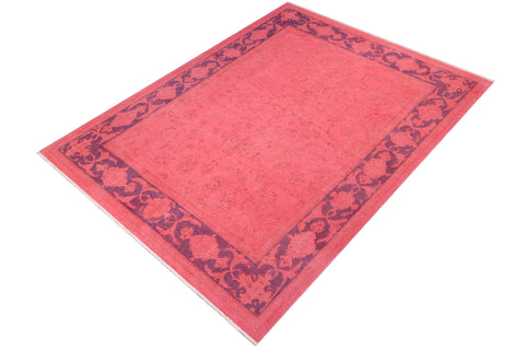 handmade Over Dyed Over Dyed Pink Blue Hand Knotted RECTANGLE 100% WOOL area rug 8' x 10'