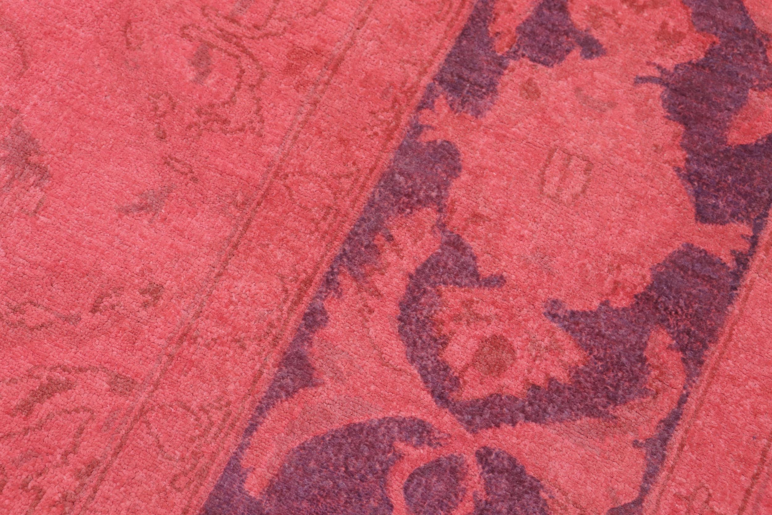 handmade Over Dyed Over Dyed Pink Blue Hand Knotted RECTANGLE 100% WOOL area rug 8' x 10'