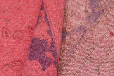 handmade Over Dyed Over Dyed Pink Blue Hand Knotted RECTANGLE 100% WOOL area rug 8' x 10'