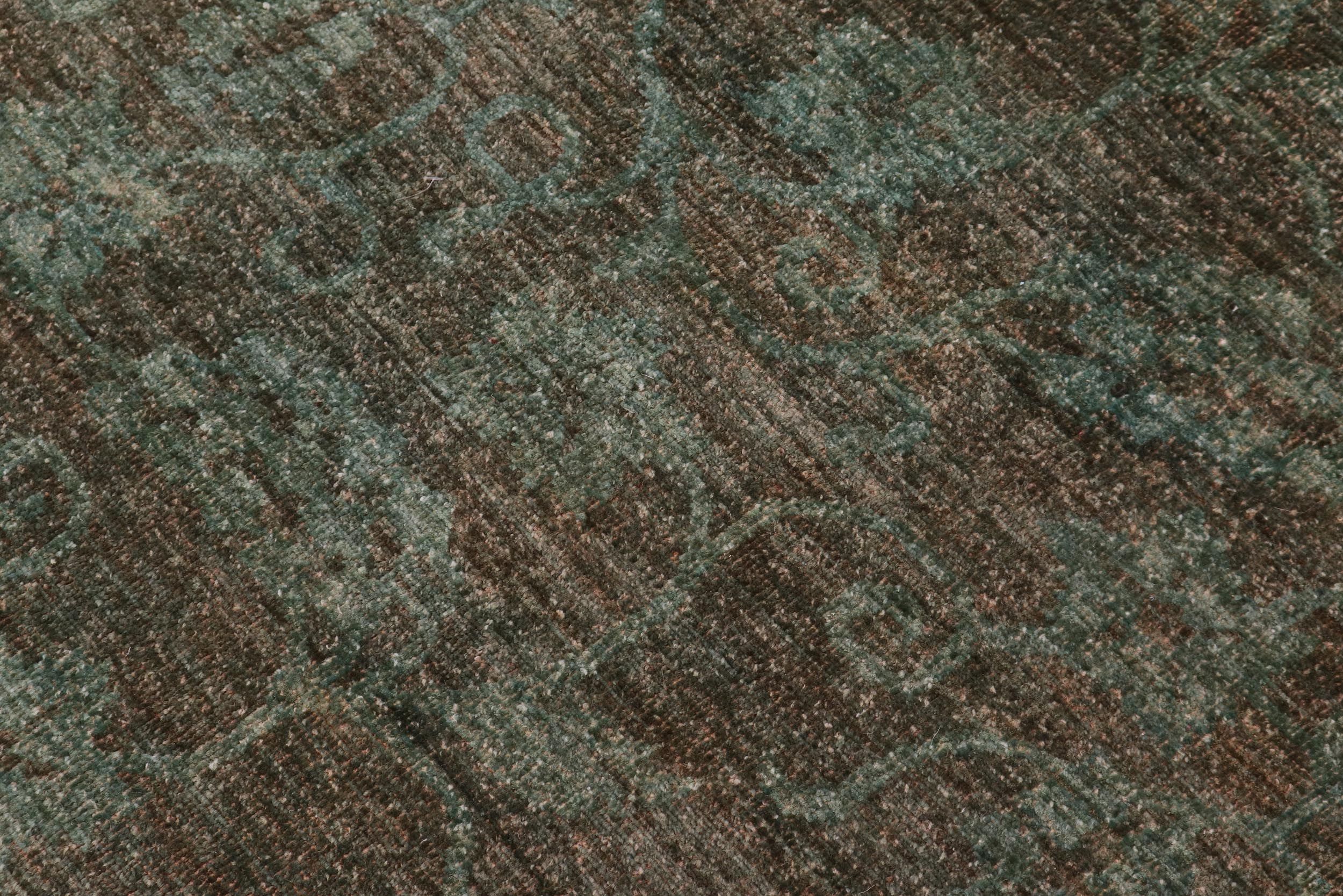 handmade Over Dyed Over Dyed Green Green Hand Knotted RECTANGLE 100% WOOL area rug 6' x 7'