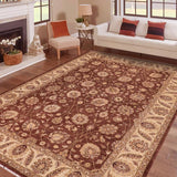 handmade Traditional Kafkaz Brown Beige Hand Knotted RECTANGLE 100% WOOL area rug 9 x 12