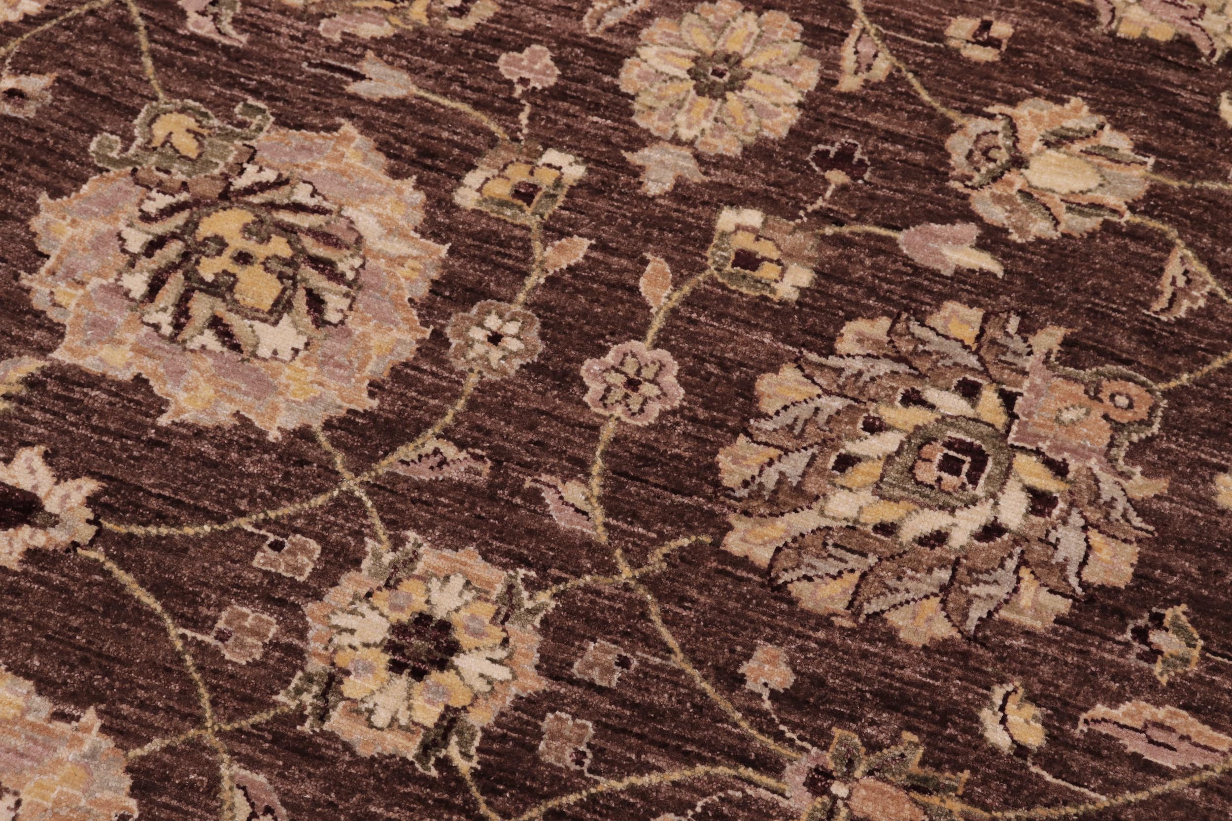 handmade Transitional Kafkaz Brown Beige Hand Knotted RECTANGLE 100% WOOL area rug 9' x 12'