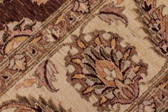 handmade Traditional Kafkaz Brown Beige Hand Knotted RECTANGLE 100% WOOL area rug 9X12