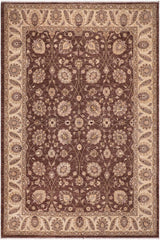 handmade Traditional Kafkaz Brown Beige Hand Knotted RECTANGLE 100% WOOL area rug 9X12