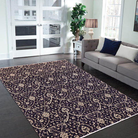 handmade Modern Kafkaz Blue Beige Hand Knotted RECTANGLE 100% WOOL area rug 10' x 15'