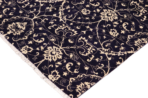 handmade Modern Kafkaz Blue Beige Hand Knotted RECTANGLE 100% WOOL area rug 10' x 15'