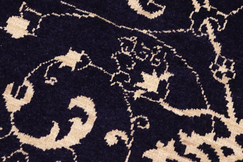handmade Modern Kafkaz Blue Beige Hand Knotted RECTANGLE 100% WOOL area rug 10' x 15'
