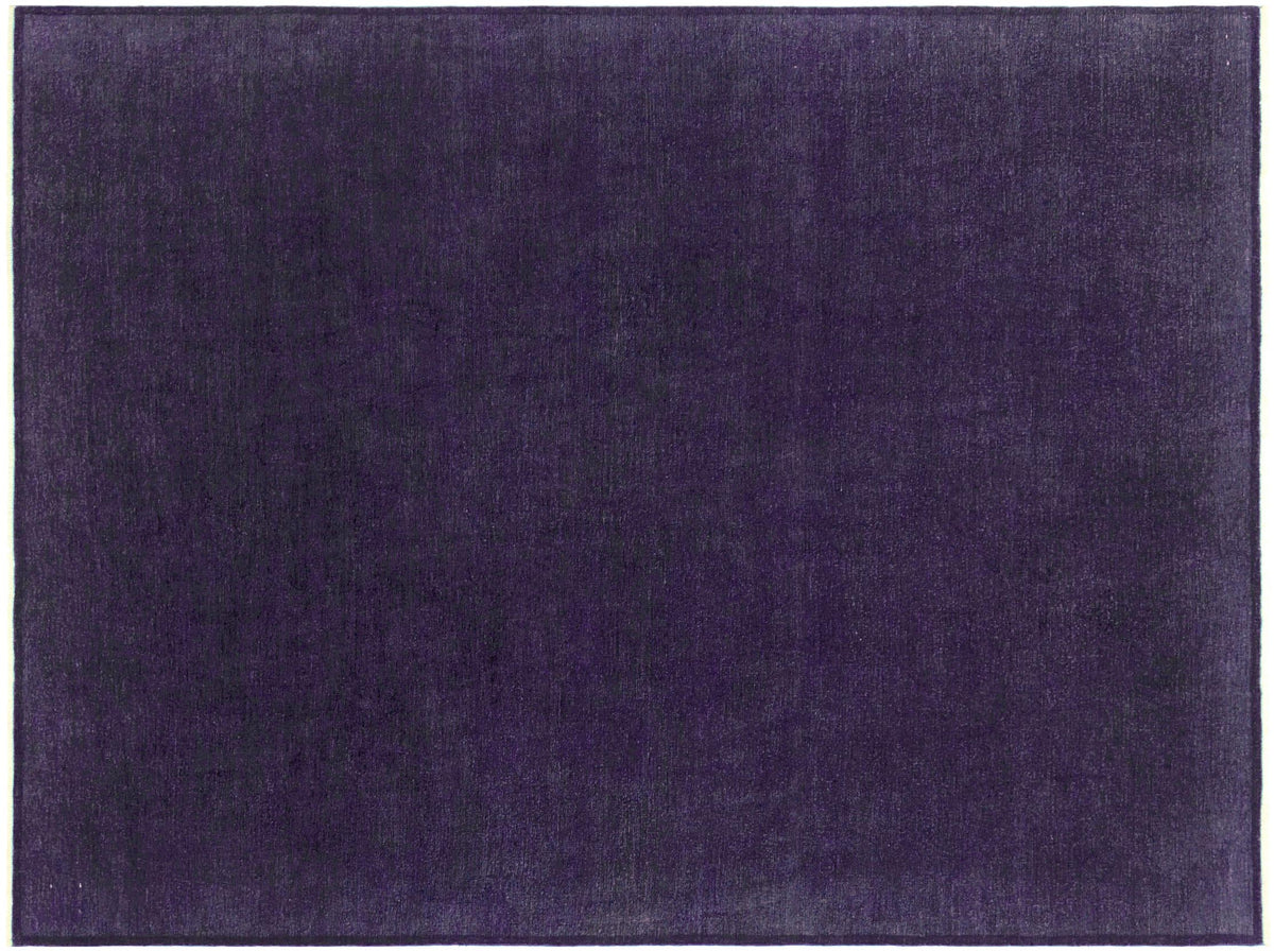 handmade Over Dyed Over Dyed Purple Purple Hand Knotted RECTANGLE 100% WOOL area rug 9' x 12'