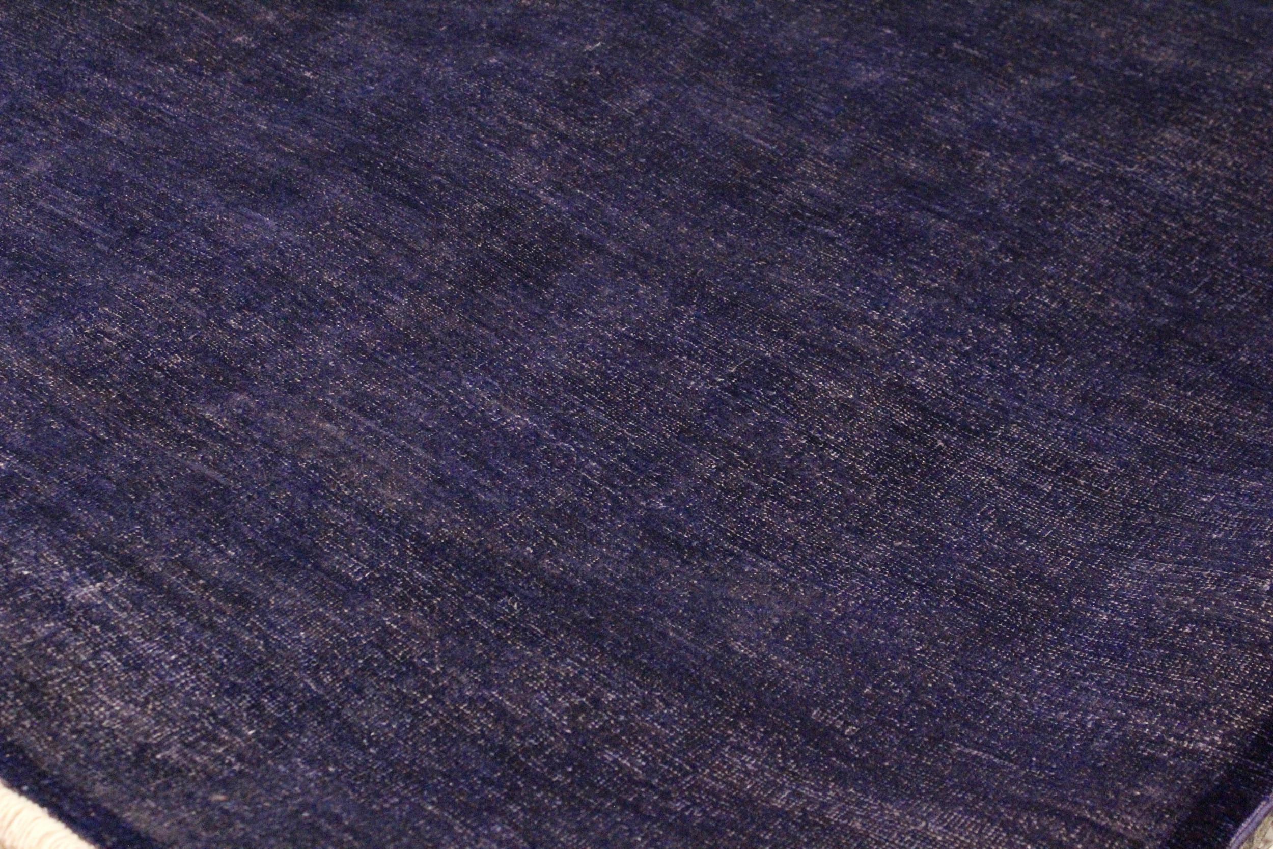handmade Over Dyed Over Dyed Purple Purple Hand Knotted RECTANGLE 100% WOOL area rug 9' x 12'