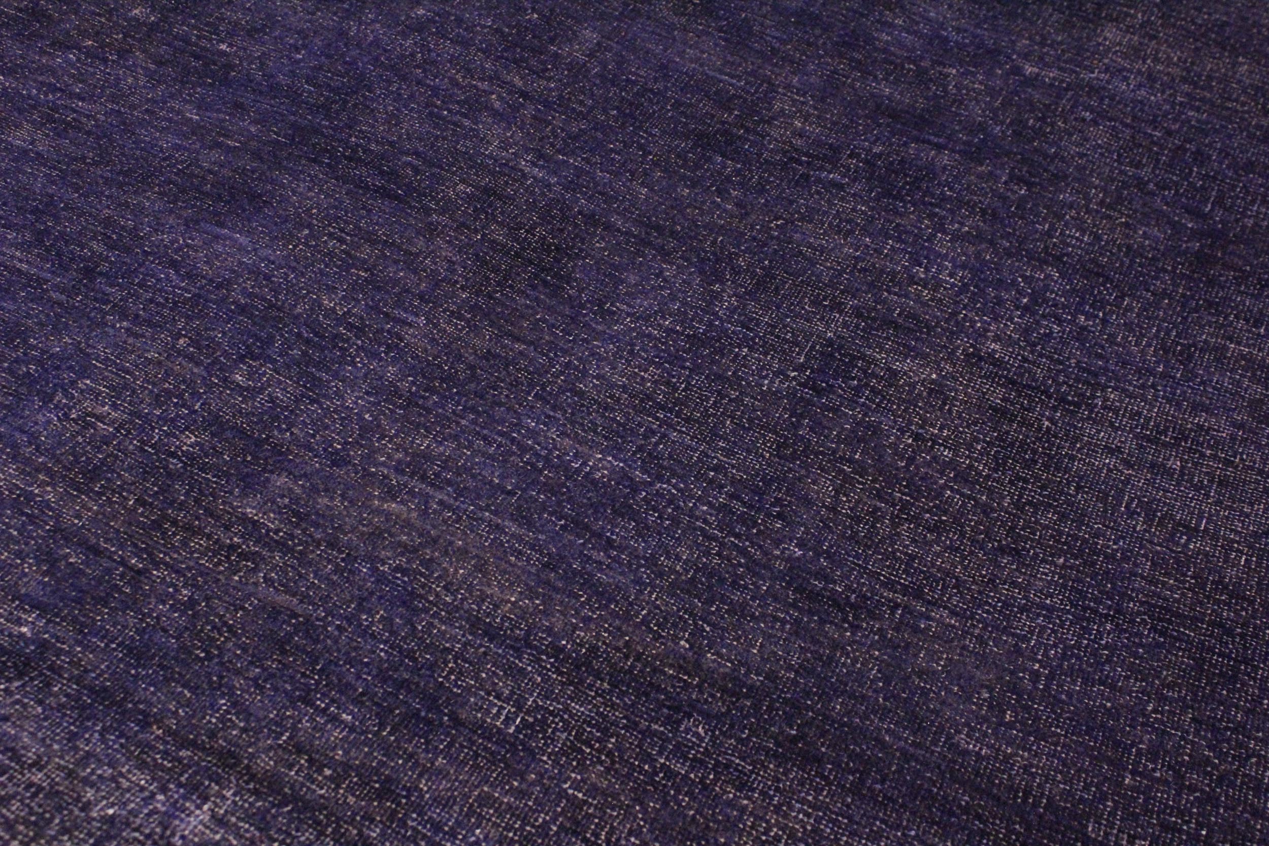 handmade Over Dyed Over Dyed Purple Purple Hand Knotted RECTANGLE 100% WOOL area rug 9' x 12'