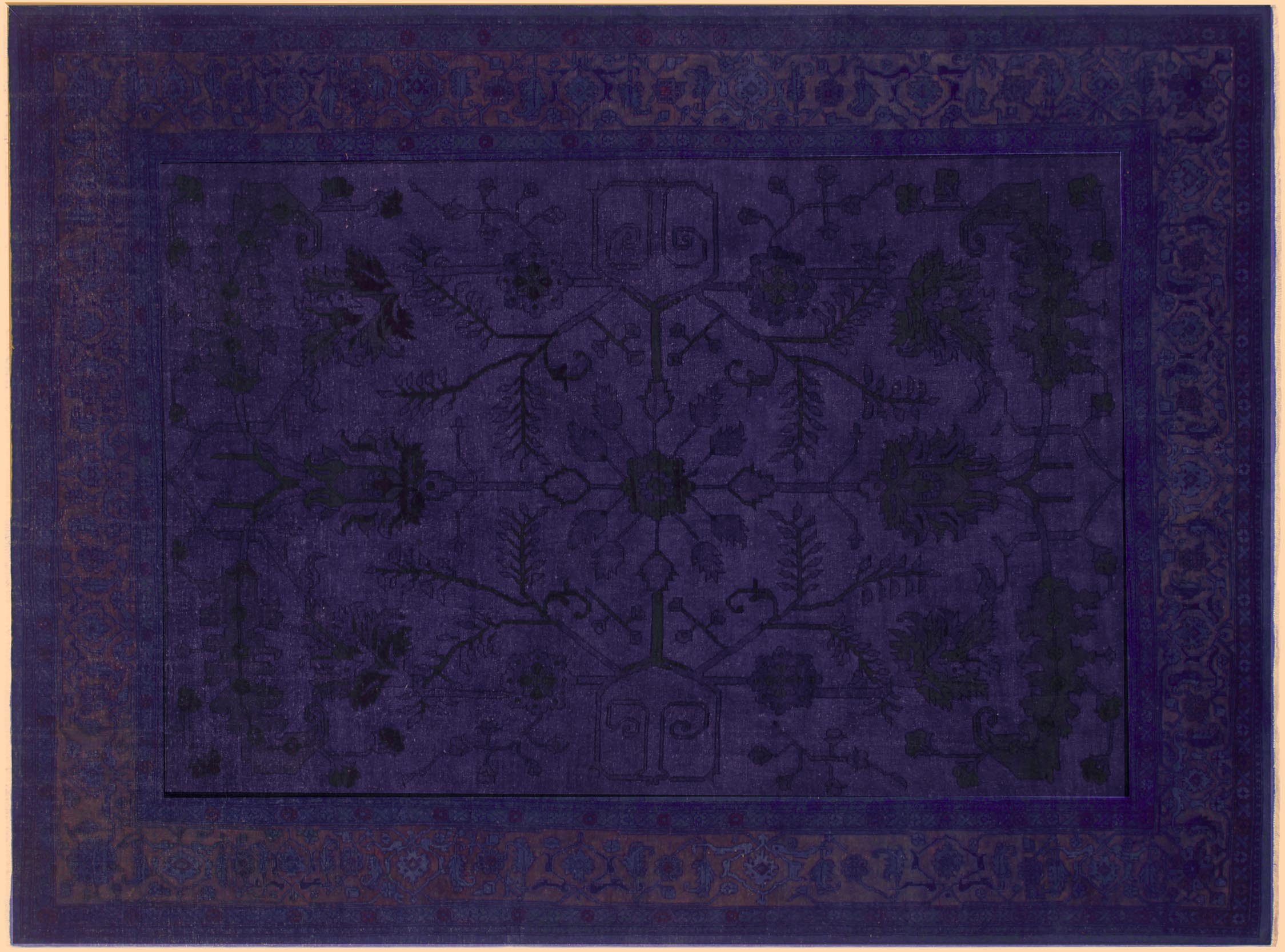 handmade Over Dyed Over Dyed Blue Blue Hand Knotted RECTANGLE 100% WOOL area rug 9' x 11'