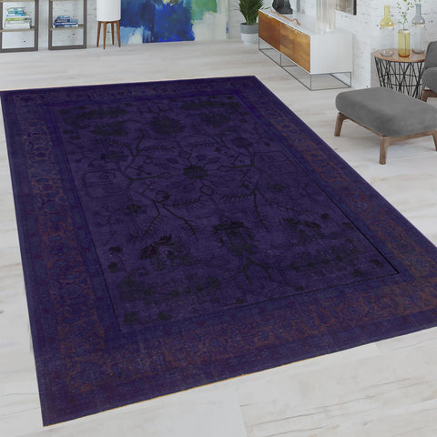 handmade Over Dyed Over Dyed Blue Blue Hand Knotted RECTANGLE 100% WOOL area rug 9' x 11'