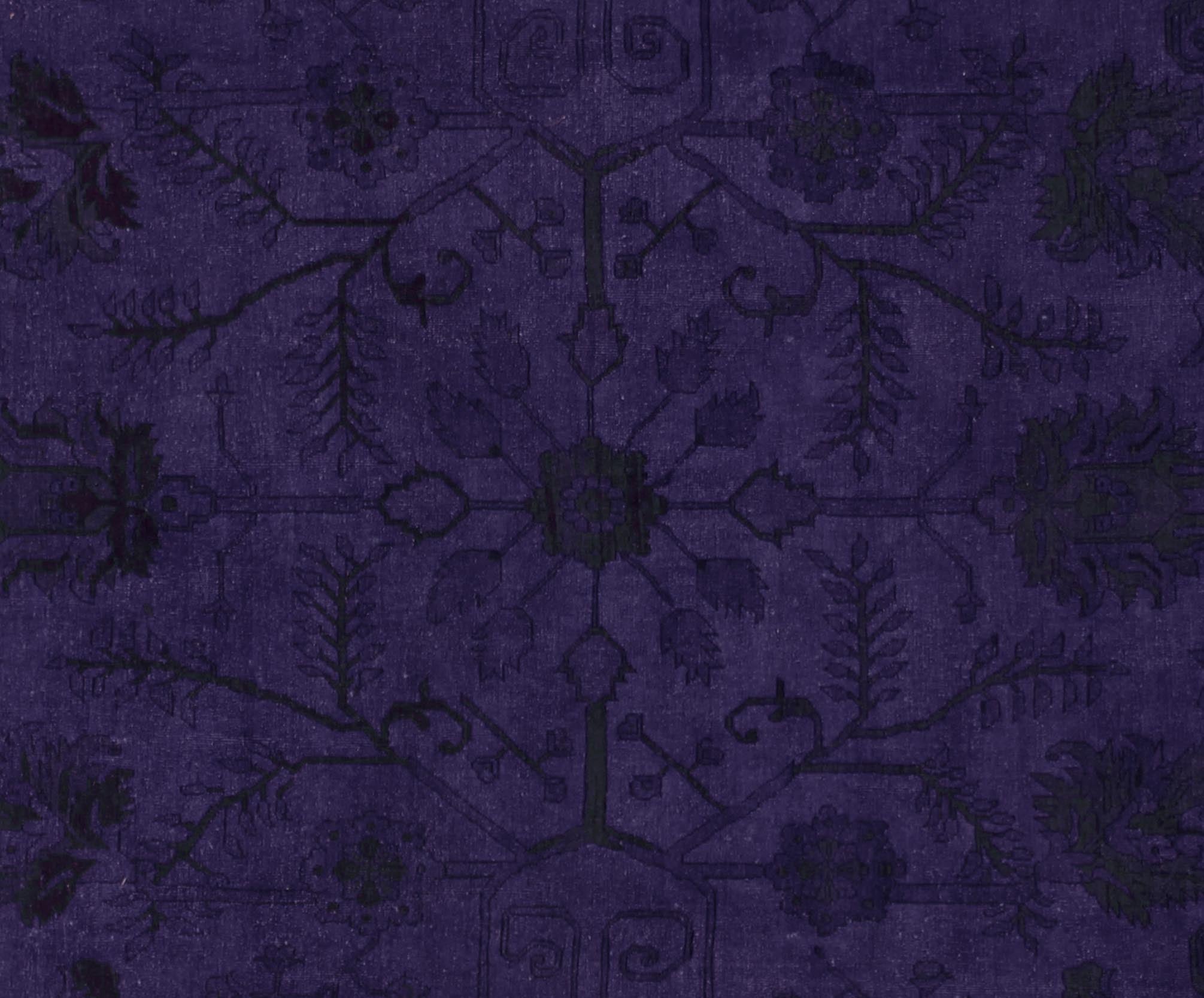 handmade Over Dyed Over Dyed Blue Blue Hand Knotted RECTANGLE 100% WOOL area rug 9' x 11'