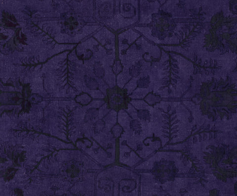 handmade Over Dyed Over Dyed Blue Blue Hand Knotted RECTANGLE 100% WOOL area rug 9' x 11'