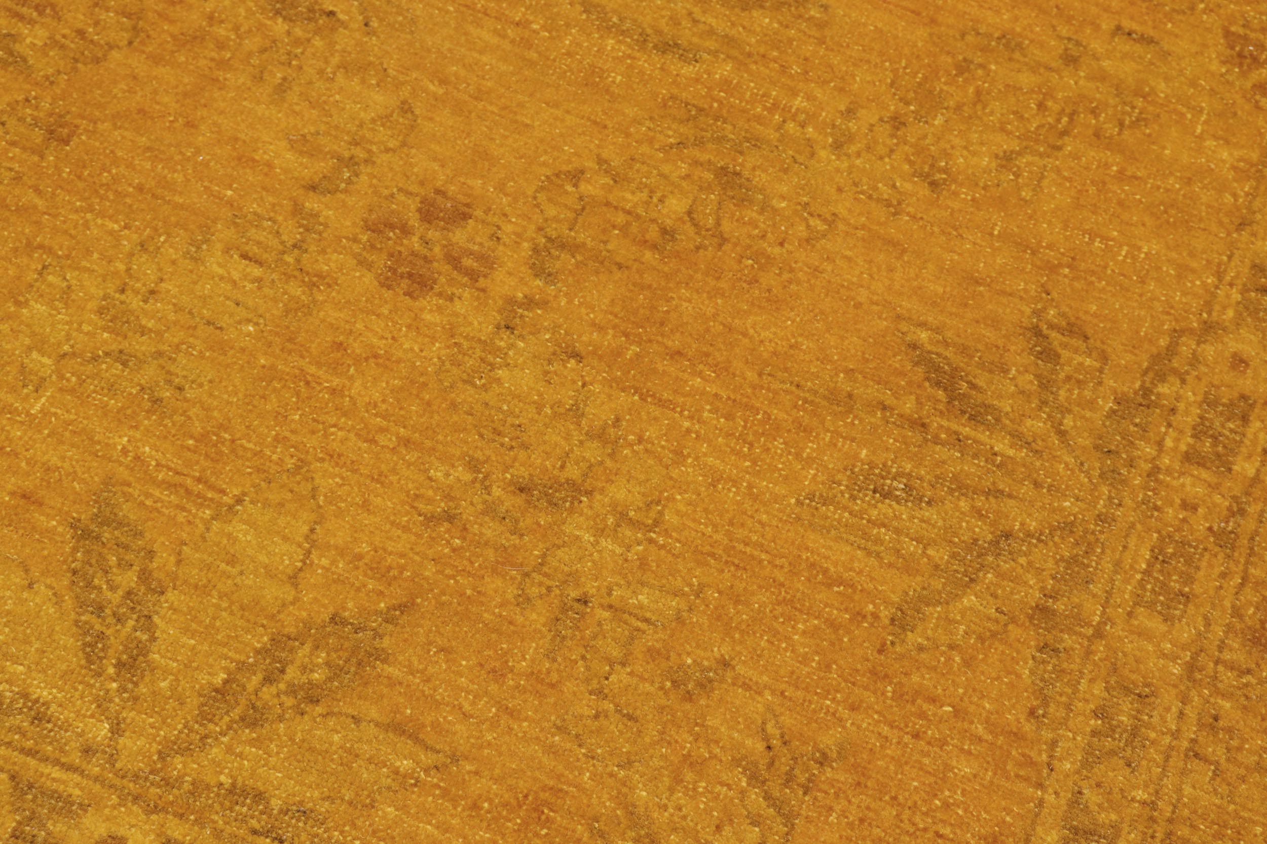 handmade Over Dyed Over Dyed Dark Gold Yellow Hand Knotted RECTANGLE 100% WOOL area rug 8' x 10'