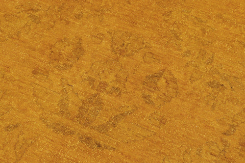 handmade Over Dyed Over Dyed Dark Gold Yellow Hand Knotted RECTANGLE 100% WOOL area rug 8' x 10'