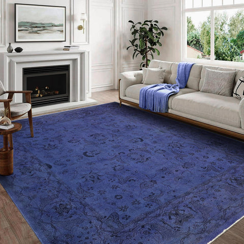 handmade Over Dyed Over Dyed Purple Purple Hand Knotted RECTANGLE 100% WOOL area rug 8' x 10'