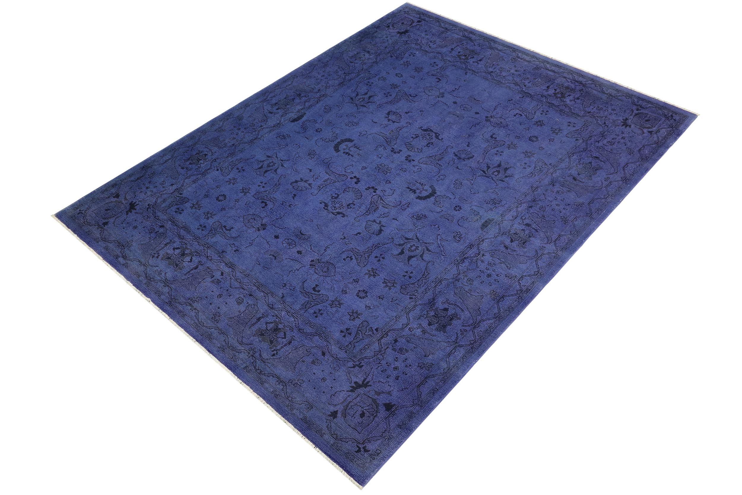 handmade Over Dyed Over Dyed Purple Purple Hand Knotted RECTANGLE 100% WOOL area rug 8' x 10'