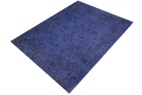 handmade Over Dyed Over Dyed Purple Purple Hand Knotted RECTANGLE 100% WOOL area rug 8' x 10'