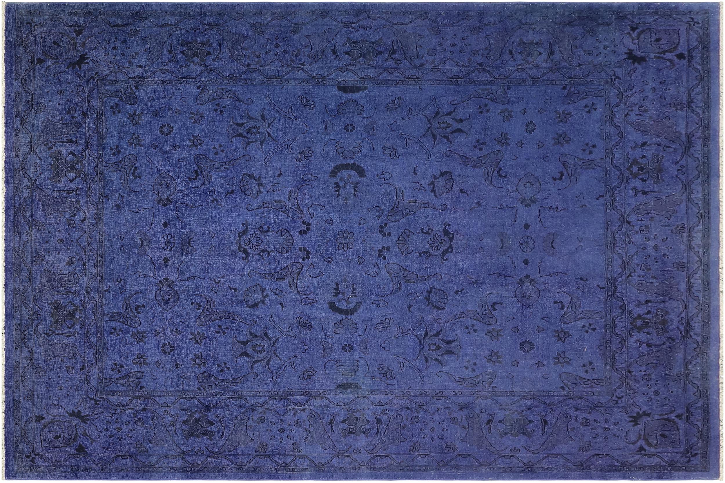 handmade Over Dyed Over Dyed Purple Purple Hand Knotted RECTANGLE 100% WOOL area rug 8' x 10'