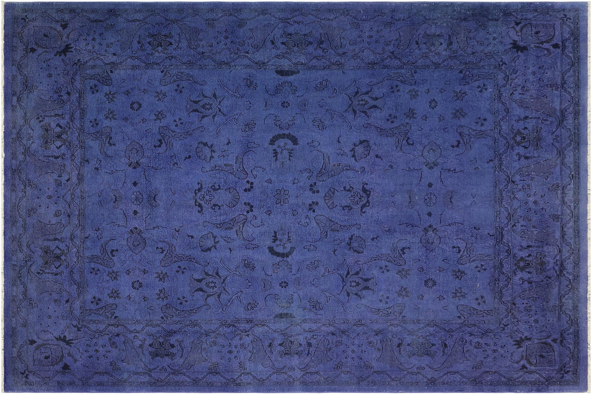 handmade Over Dyed Over Dyed Purple Purple Hand Knotted RECTANGLE 100% WOOL area rug 8' x 10'