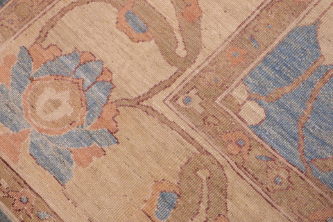 handmade Transitional Kafkaz Blue Gold Hand Knotted RECTANGLE 100% WOOL area rug 10' x 14'