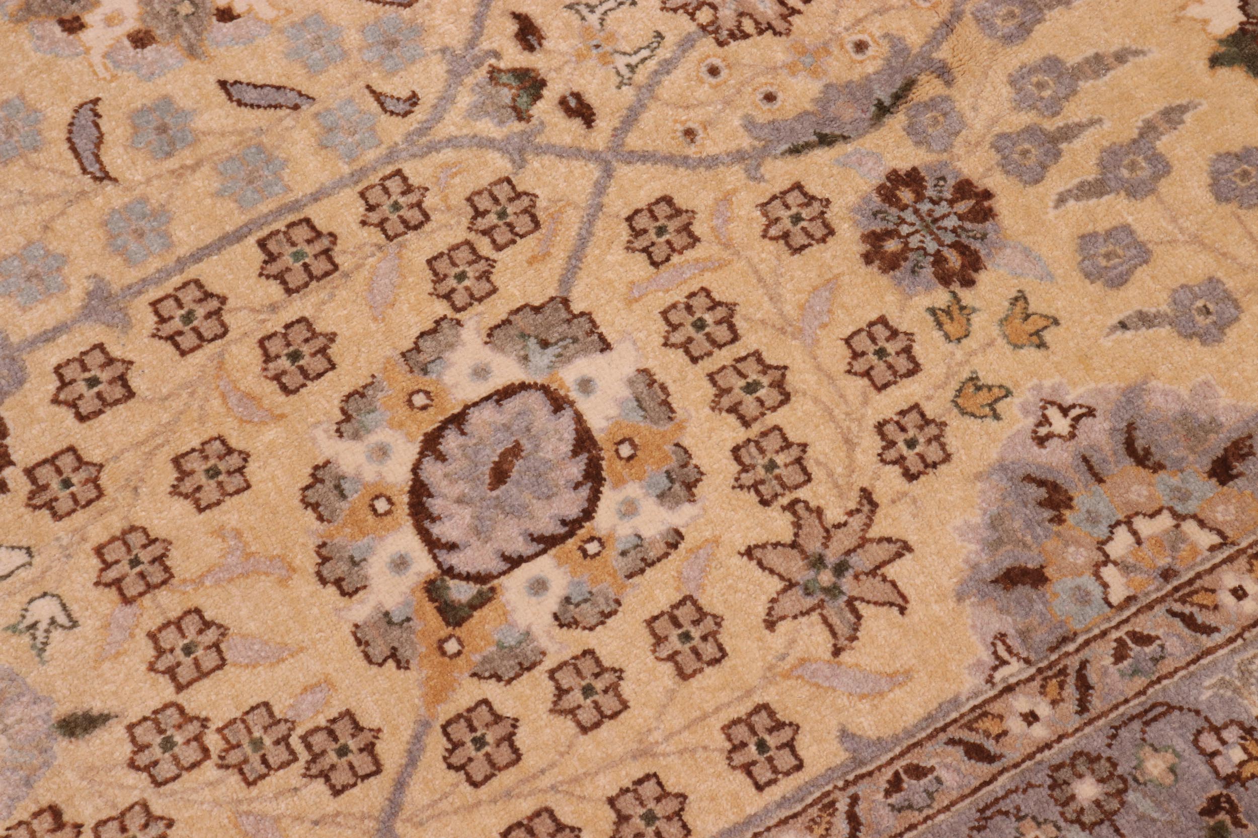 handmade Transitional  Lt. Gold Lt. Gold Hand Knotted RECTANGLE 100% WOOL area rug 10' x 15'