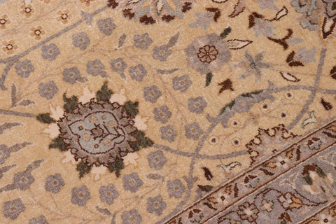 handmade Traditional  Lt. Gold Lt. Gold Hand Knotted RECTANGLE 100% WOOL area rug 10'X15'