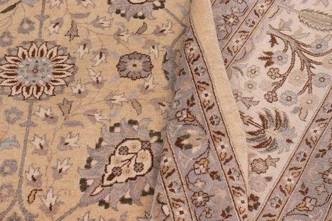 handmade Traditional  Lt. Gold Lt. Gold Hand Knotted RECTANGLE 100% WOOL area rug 10'X15'