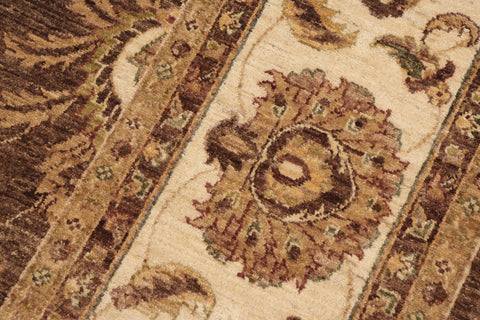 handmade Traditional Kafkaz Brown Beige Hand Knotted RECTANGLE 100% WOOL area rug 9x12