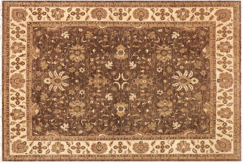 handmade Traditional Kafkaz Brown Beige Hand Knotted RECTANGLE 100% WOOL area rug 9x12