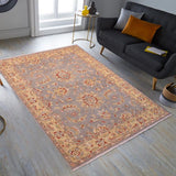 handmade Traditional Kafkaz Lt. Gray Blue Hand Knotted RECTANGLE 100% WOOL area rug 5 x 8