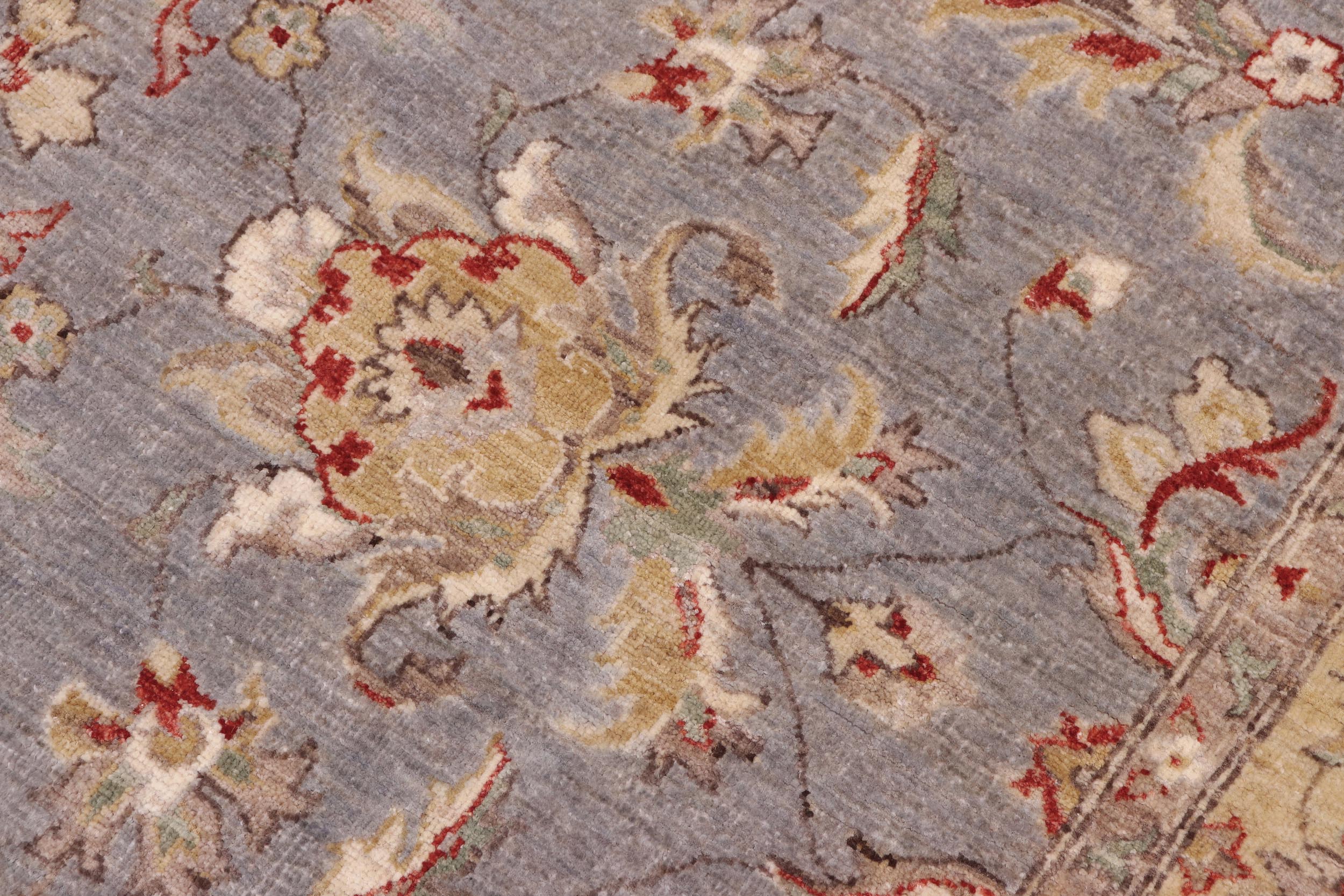 handmade Traditional Kafkaz Lt. Gray Blue Hand Knotted RECTANGLE 100% WOOL area rug 5x8