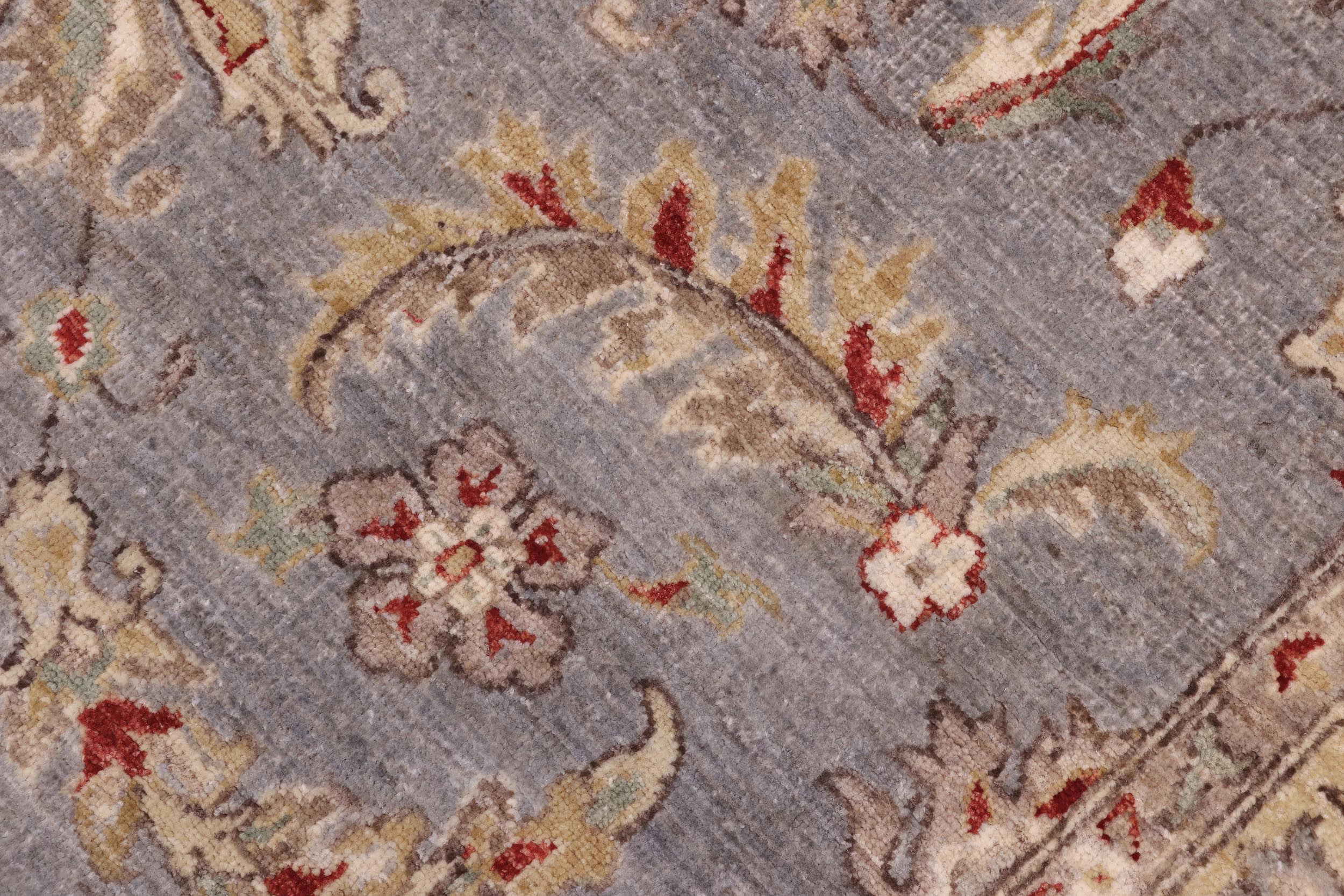 handmade Traditional Kafkaz Lt. Gray Blue Hand Knotted RECTANGLE 100% WOOL area rug 5x8