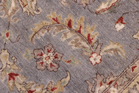 handmade Traditional Kafkaz Lt. Gray Blue Hand Knotted RECTANGLE 100% WOOL area rug 5x8