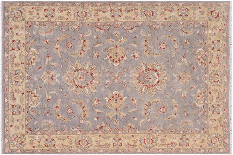 handmade Traditional Kafkaz Lt. Gray Blue Hand Knotted RECTANGLE 100% WOOL area rug 5x8