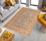 handmade Traditional Kafkaz Lt. Gray Gold Hand Knotted RECTANGLE 100% WOOL area rug 5 x 7