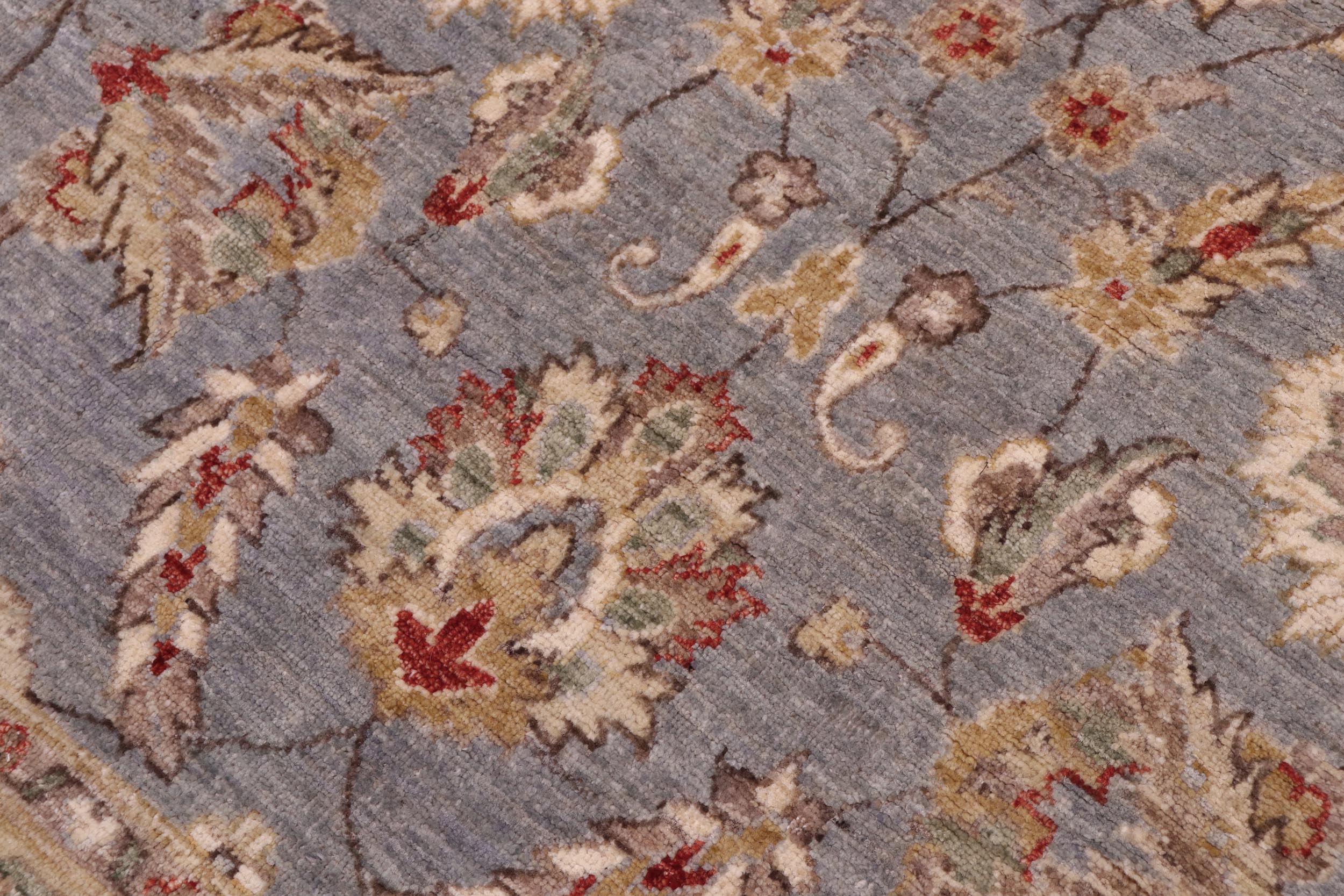 handmade Traditional Kafkaz Lt. Gray Gold Hand Knotted RECTANGLE 100% WOOL area rug 5x7