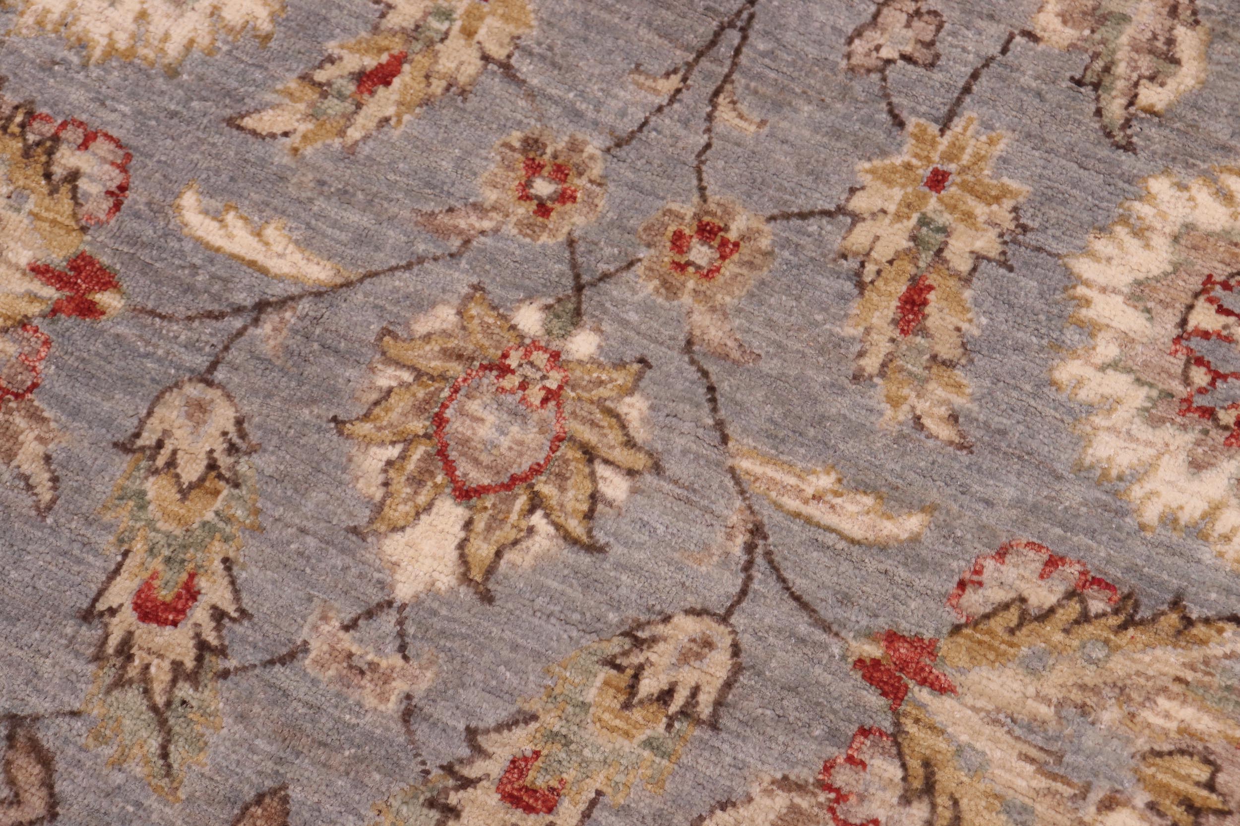 handmade Traditional Kafkaz Lt. Gray Gold Hand Knotted RECTANGLE 100% WOOL area rug 5x7