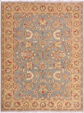 Shabby Chic Ziegler Iraida Light Gray/Gold Wool Rug - 4'10'' x 6'11''