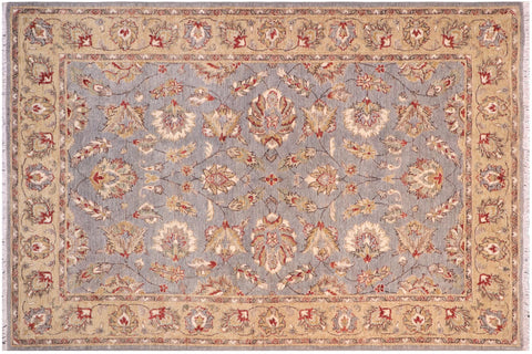 handmade Traditional Kafkaz Lt. Gray Gold Hand Knotted RECTANGLE 100% WOOL area rug 5x7