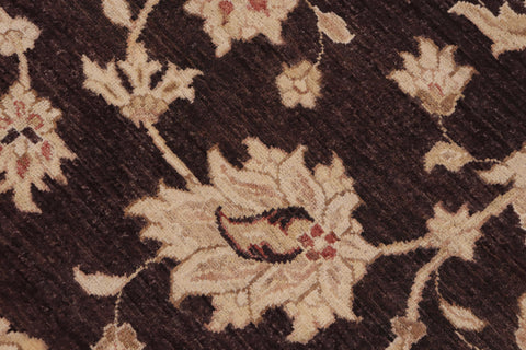 handmade Transitional Kafkaz Aubergine Dull Orange Hand Knotted RECTANGLE 100% WOOL area rug 9' x 12'